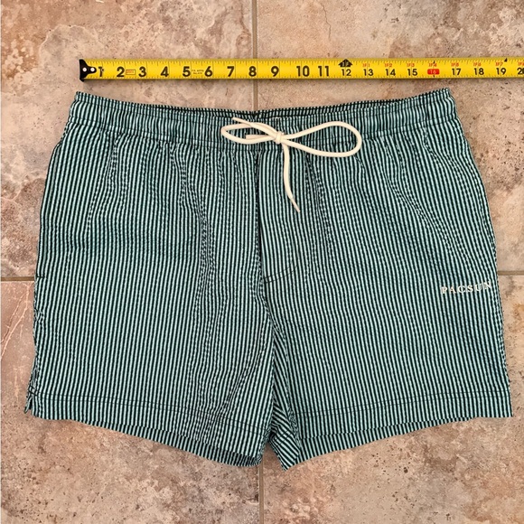 PACSUN Aqua Striped Seersucker Swim Trunks Shorts Men’s Large Mesh Short Lined - Picture 7 of 9
